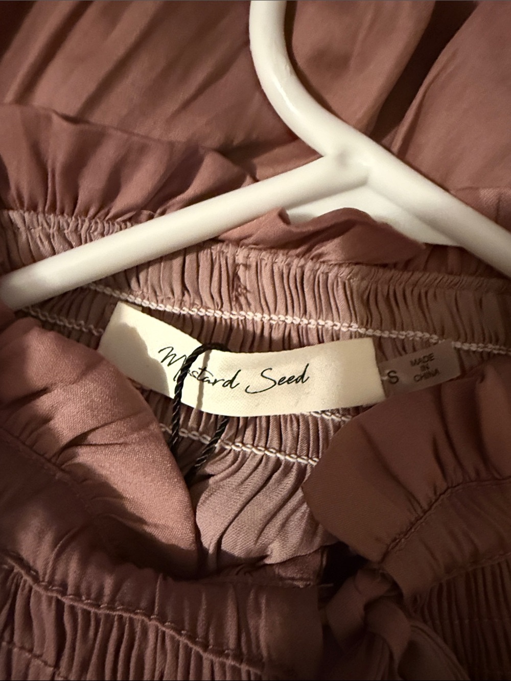 Mustard Seed Dusty Rose Long Sleeve Ruffle Tiered Dress - Picture 10 of 11